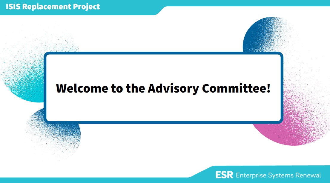 TSS Advisory Committee Welcome