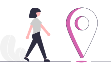 Decorative graphic of walking